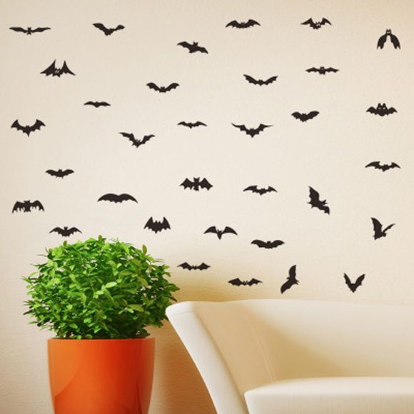 Personnalité créative New Halloween HALLOWEEN Stickers muraux combinés - Noir 25*42CM