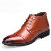 Chaussures habillées pour hommes pointues avec des chaussures pour hommes et des bottes chaudes en coton - Brun Légère EU 41