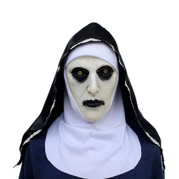 Halloween Masques Devil Nun Masques d'Horreur avec Costume Wimple - Noir 