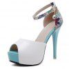 Peep Toe Platform Chaussures pour femmes Sweet Party Sandals avec des fleurs - Blanc Naturel EU 40