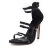 Sandales à bouts ouverts pour femmes, chaussures de soirée sexy - Noir EU 37