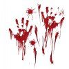 Stickers muraux Halloween Empreintes de pas et empreintes digitales Halloween Blood - Rouge 