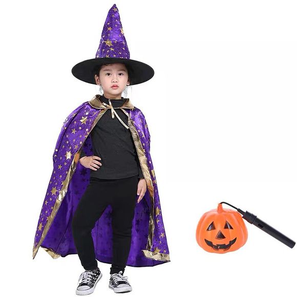 Enfants sorcière cosplay costume de chapeau de chapeau pour Halloween - Pourpre 