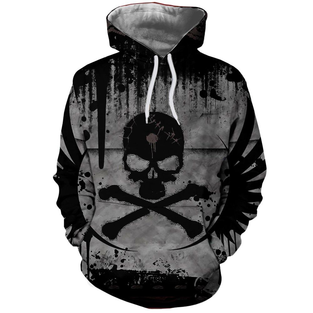 

Funny Skull Skull Print Fashion Autumn Men' Hoodie Sweater, Multi-d