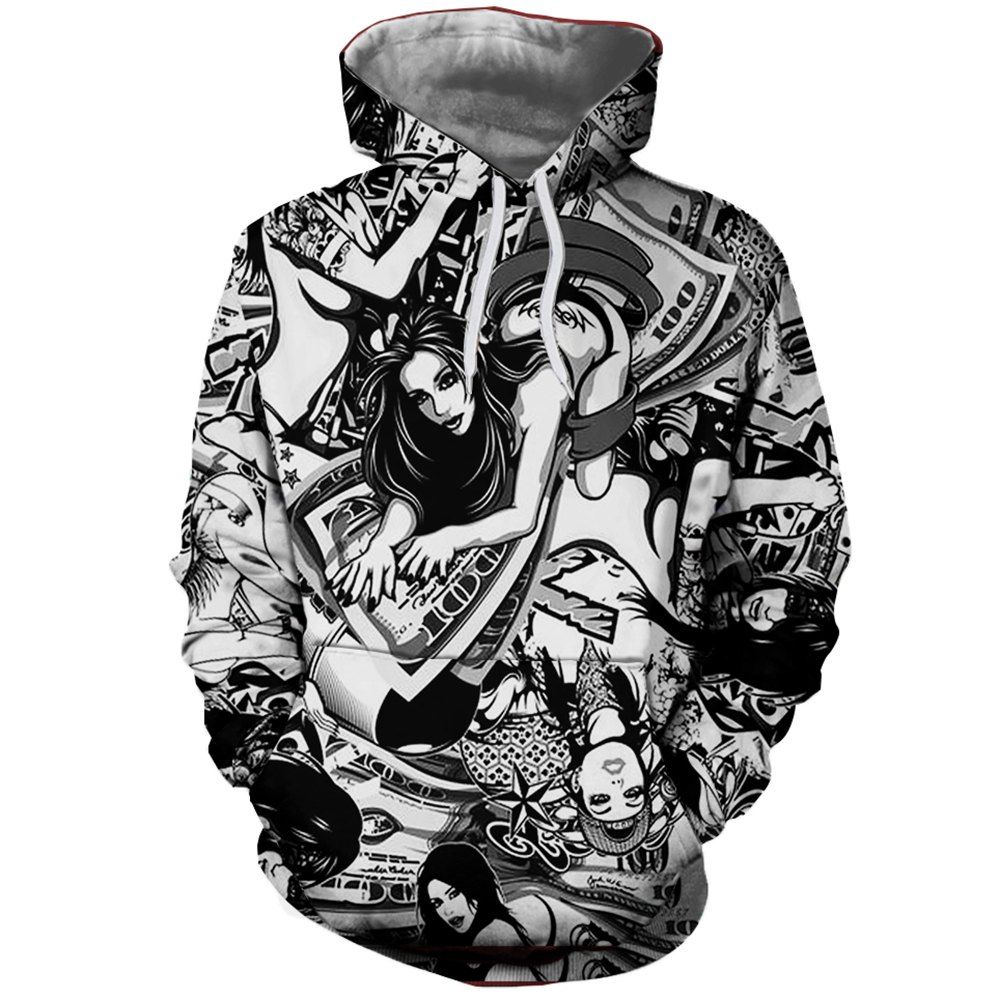 Sexy Woman Print Men's Hoodie Sweater, Multi-a