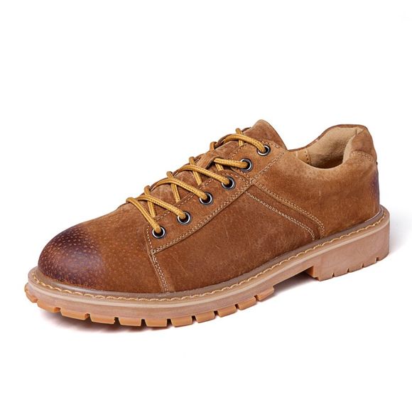 Chaussures de travail en cuir, chaussures de sport pour hommes, chaussures de marche - Brun EU 43