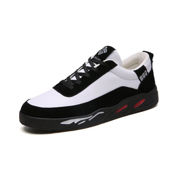 Chaussures causales pour hommes, respirant, chaussures plates, chaussures de sport à la mode - Noir EU 43