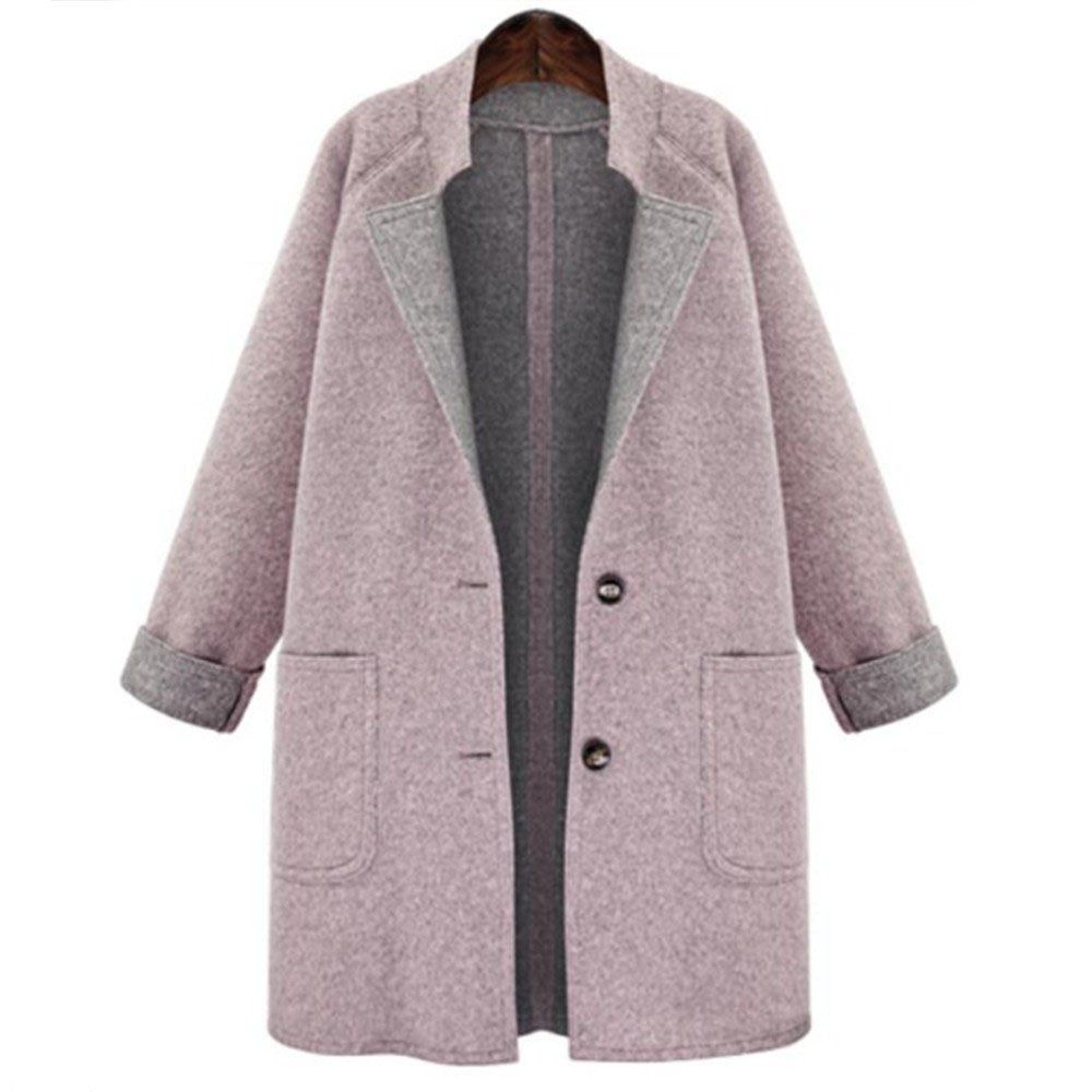 

Women's Long Sleeve Loose Overcoat, Light pink