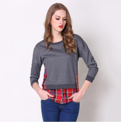 Large sized women s dress with solid color bow and high waist stitching and long sleeves Large sized women s dress with solid color bow and high waist stitching and long sleeves