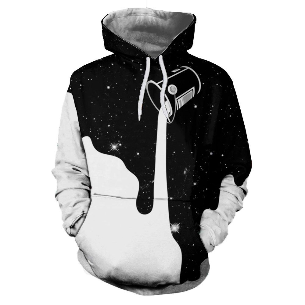 

Fashion Europe and America Refreshing 3D Printing Hooded Sweatshirt, Multi