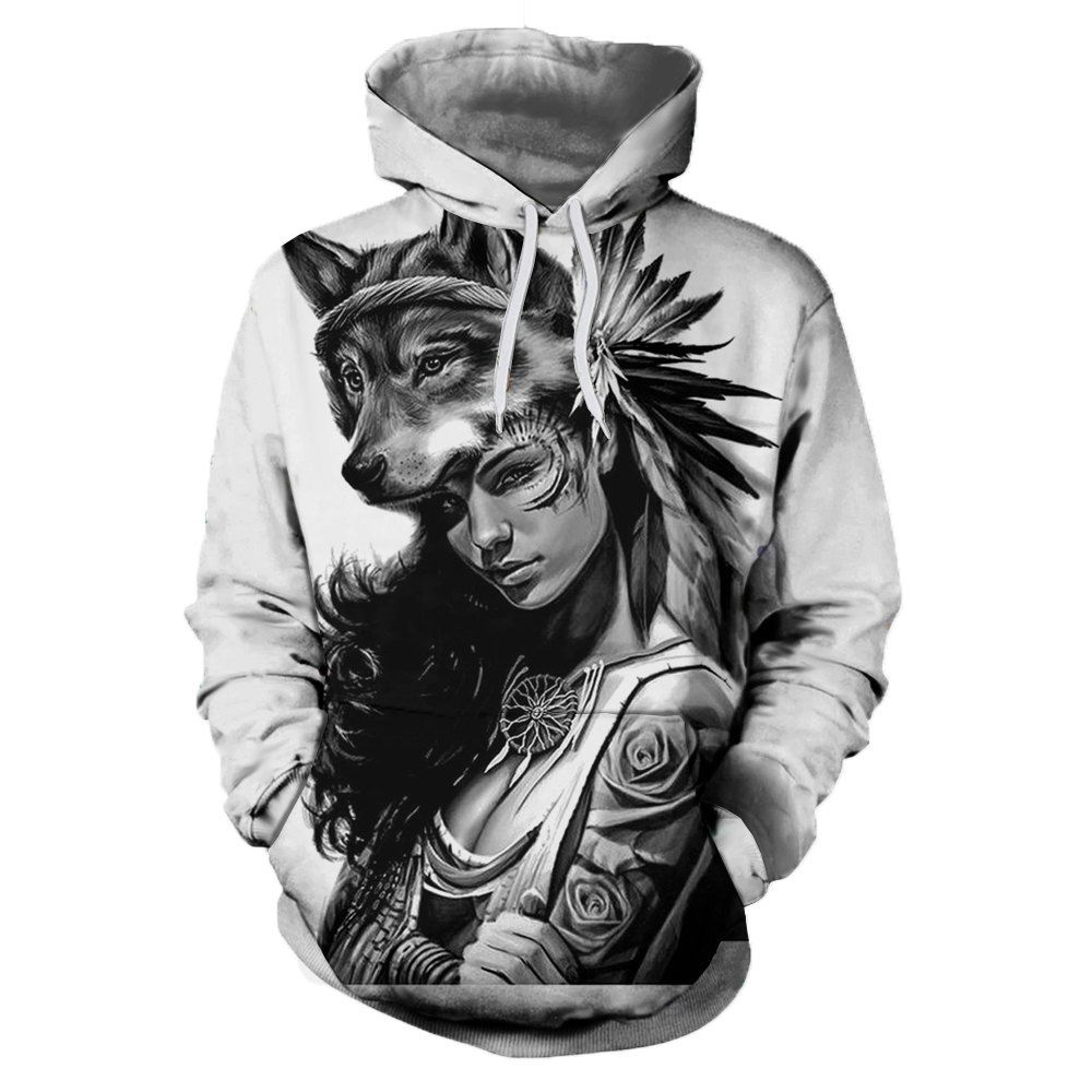

New Casual Fashion Langcai Female Appearance Sweatshirt Print, White