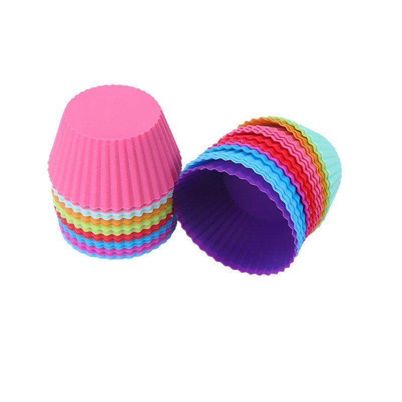 

9PCS Round 7CM Silicone Baking High Temperature Cake Mould, Multi