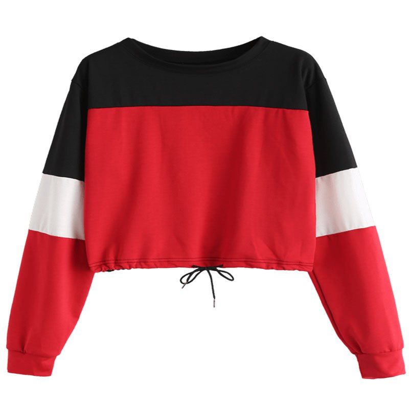 

Women'S Long Sleeve Loose Color Garment, Red