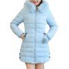 2018 hiver veste femmes grande fourrure manteau long manteau de coton rembourré - Bleu Ciel M