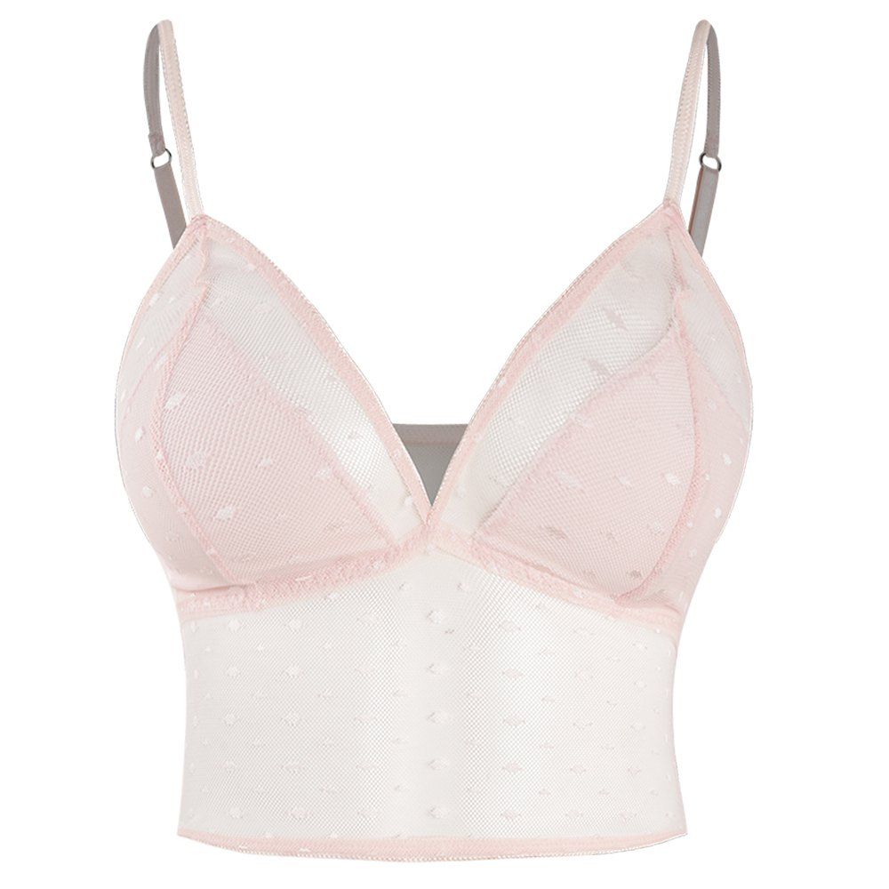 

MISSOMO Perspective Polka Dot Lace Comfort Without Rim Underwear Pink, Sakura pink