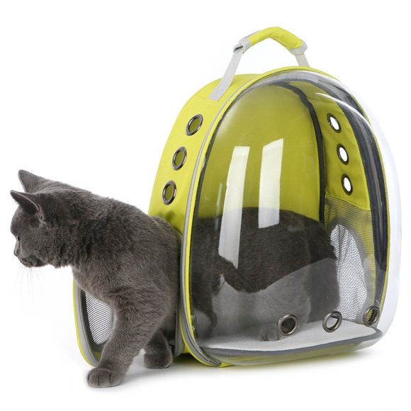 1Pc Portable Cat Capsule Sac à dos respirant en plein air portable pour animaux de compagnie Sac à dos Carr - Jaune 