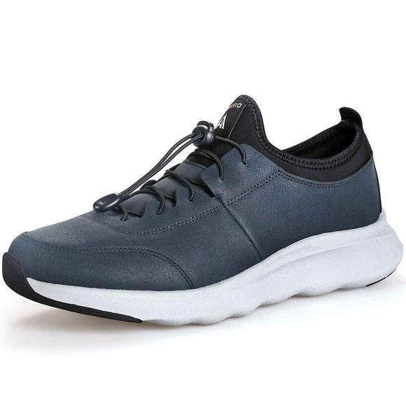 Chaussures de course HUMTTO pour hommes Chaussures de jogging respirantes à lacets en plein air - Bleu profond EU 41