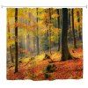 Coucher de soleil en automne laisse le tissu d'impression 3D Digital imperméable et anti-moisissure - multicolor W71 X L71 INCH
