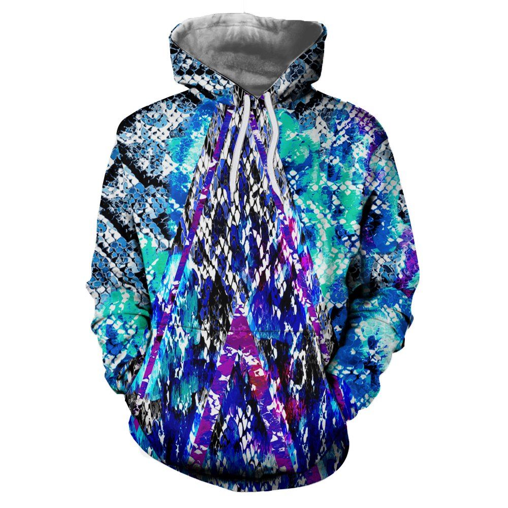 

3D Printed Hooded Sweatshirt A Word Map European and American Street Fashion, Multi