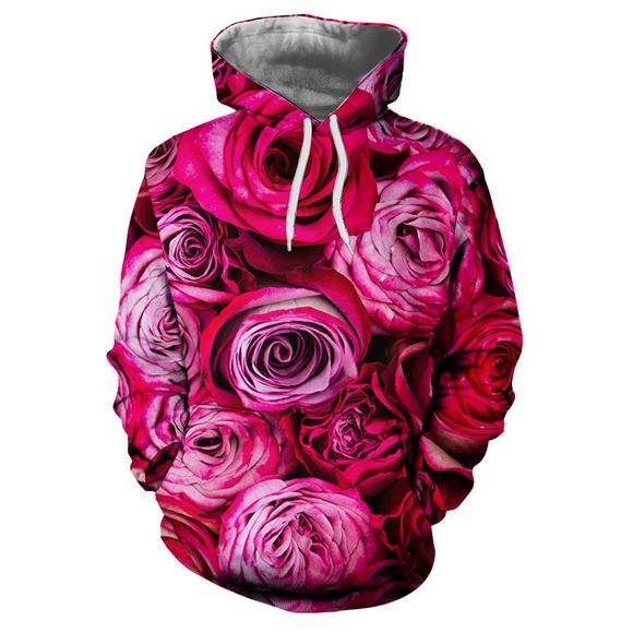 Sweat à manches longues imprimé numérique 3D Fashion Rose - multicolor 3XL