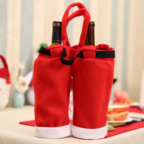 Grand sac de cadeau de bouteille de coca de Noël sac de bonbons décorations de fête - Rouge 24*14CM