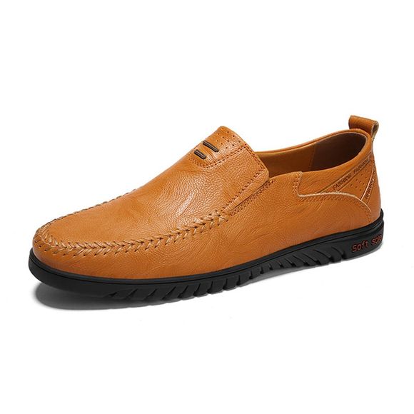 Chaussures Bean de grande taille Chaussures Lefu en cuir de vache, chaussures de sport - Jaune EU 40