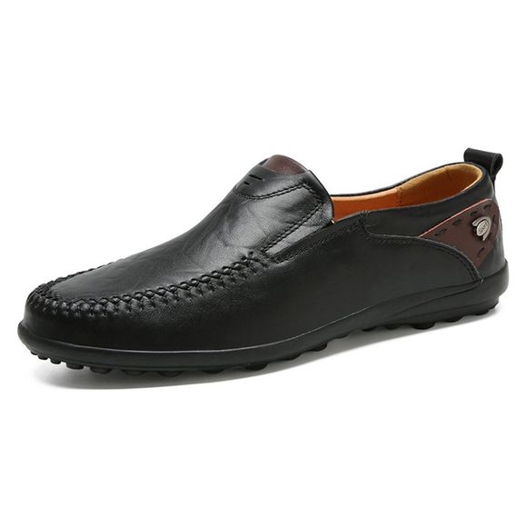 Chaussures pour hommes de grande taille Chaussures en cuir britanniques Chaussures de conduite Nouvelles chaussures de sport - Noir EU 40