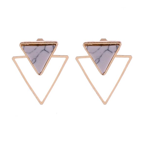Fashion Square triangle géométrique Faux Stone Stud pour les femmes - multicolor J 