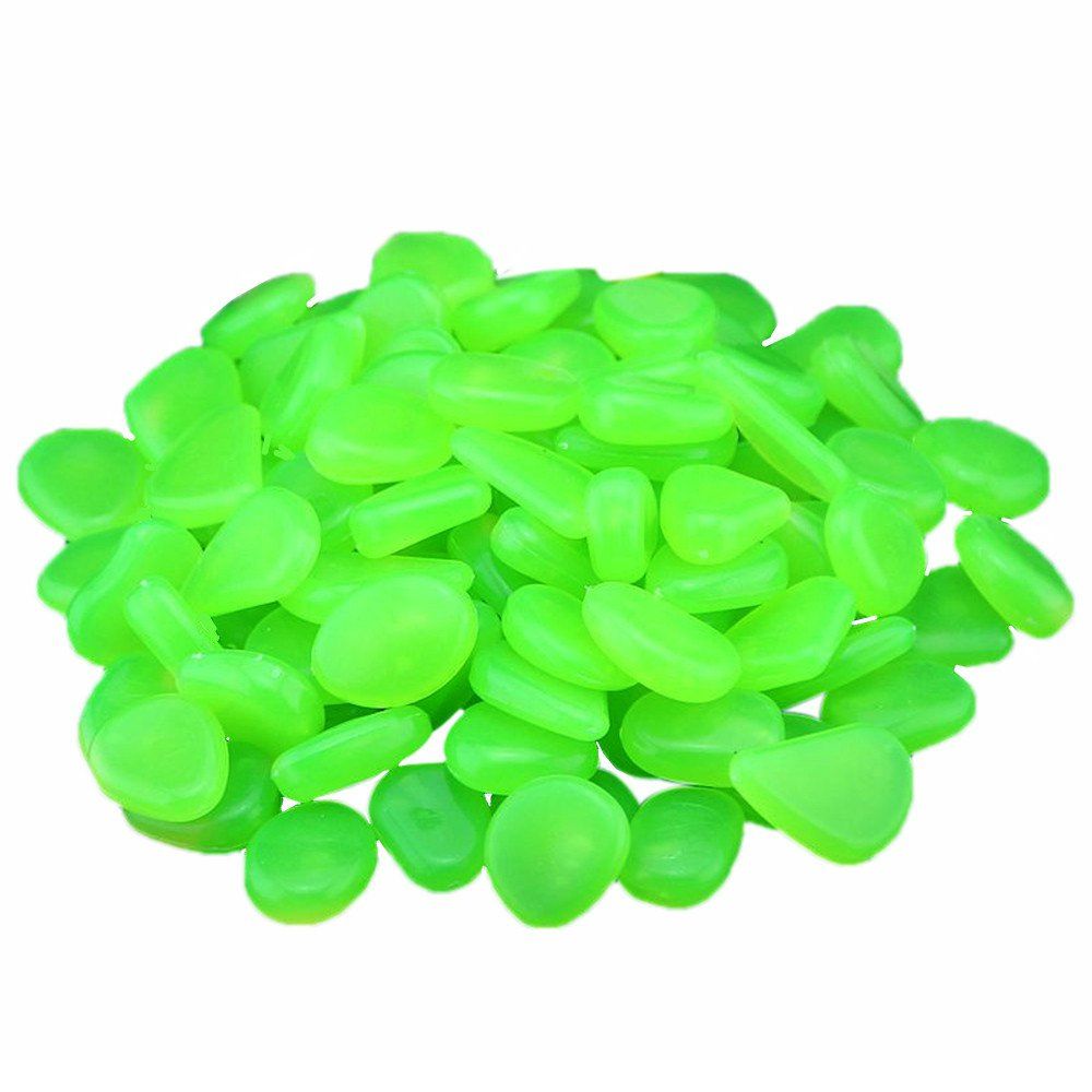 

100PCS Luminous Garden Artificial Glow in The Dark Stone Rock Paving Supplies, Green