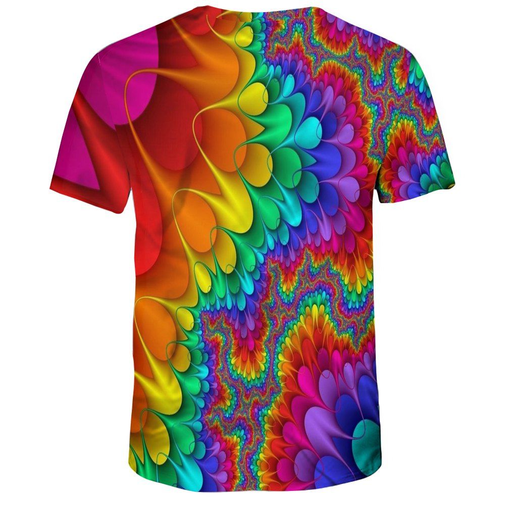 

3D Summer Fashion Colorful Print Mens Short Sleeve T-shirt, Multi