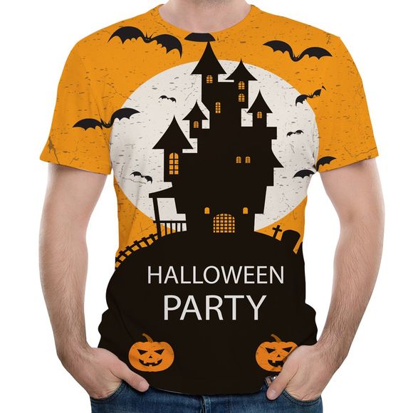3D Fashion Halloween Print Mens Short Sleeve T-shirt - multicolor C 6XL