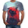 3D Summer Casual Cat Print Mens Short Sleeve T-shirt - multicolor C 6XL
