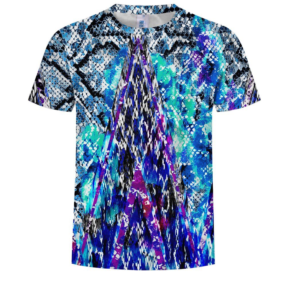 

Fashion Digital Printing Round Neck Men's Casual Short-Sleeved T-Shirt, Multi