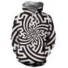 Pull à capuche motif 3D imprimé noir et blanc à la mode pour hommes - multicolor A L