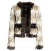 HAODUOYI Manteau en fourrure tempérament pour femme bouton Design Manteau en fourrure multicolore - Aurore XL