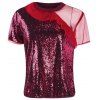 HAODUOYI Tee-shirt Tee shirt Imprimé Femme - Sweet Red Wine Red - Rouge Vineux XL