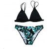Maillot de bain imprimé maillot de bain vert européen 2018 en bikini eur deux pièces - Noir M