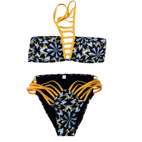 2018 New Ladies Bandage Bikini Maillot de bain Split Bikini - Noir L