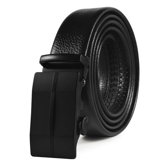 Ceinture pour hommes, boucle automatique, accessoire de ceinture durable de couleur unie - Noir 120 CM