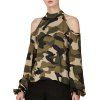 Chemise à manches longues camouflage automne sexy - Vert Camouflage S