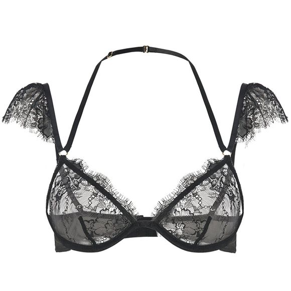 MISSOMO Fashion Sexy Sweet Lace Straps Sous-vêtements suspendus Noir - Noir Profond 80C