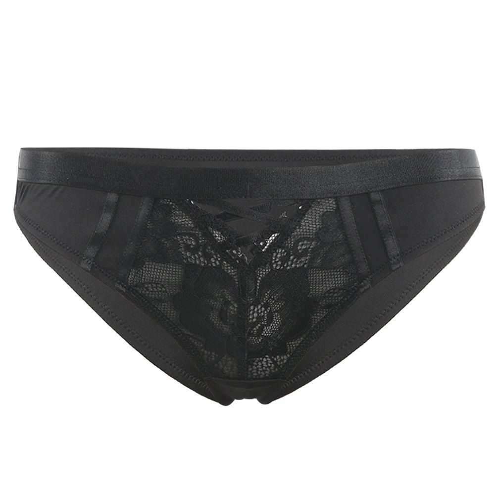 

HODOYO Fashion Sexy Solid Color Bandage Cross with Panties, Jet black