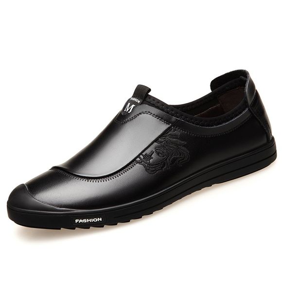 Chaussures tout-aller pour hommes en cuir - Noir EU 43