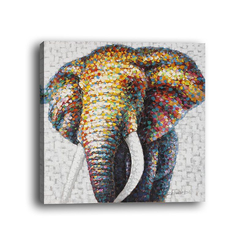 

Modern Hotel Background Wall Abstract Elephant Decorative Mural, Multi