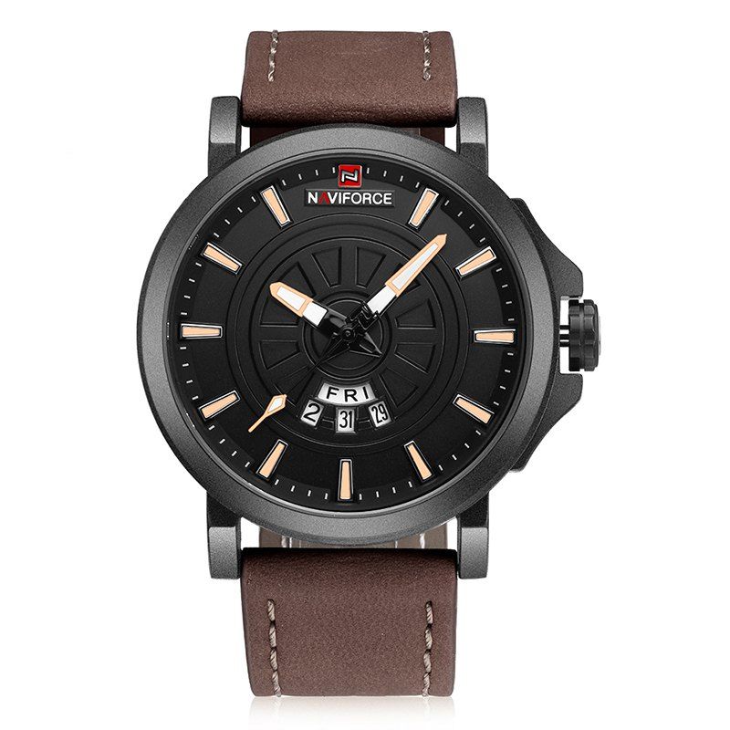 

NAVIFORCE Fashion Men'S Sports Simple Quartz Watch, Deep coffee