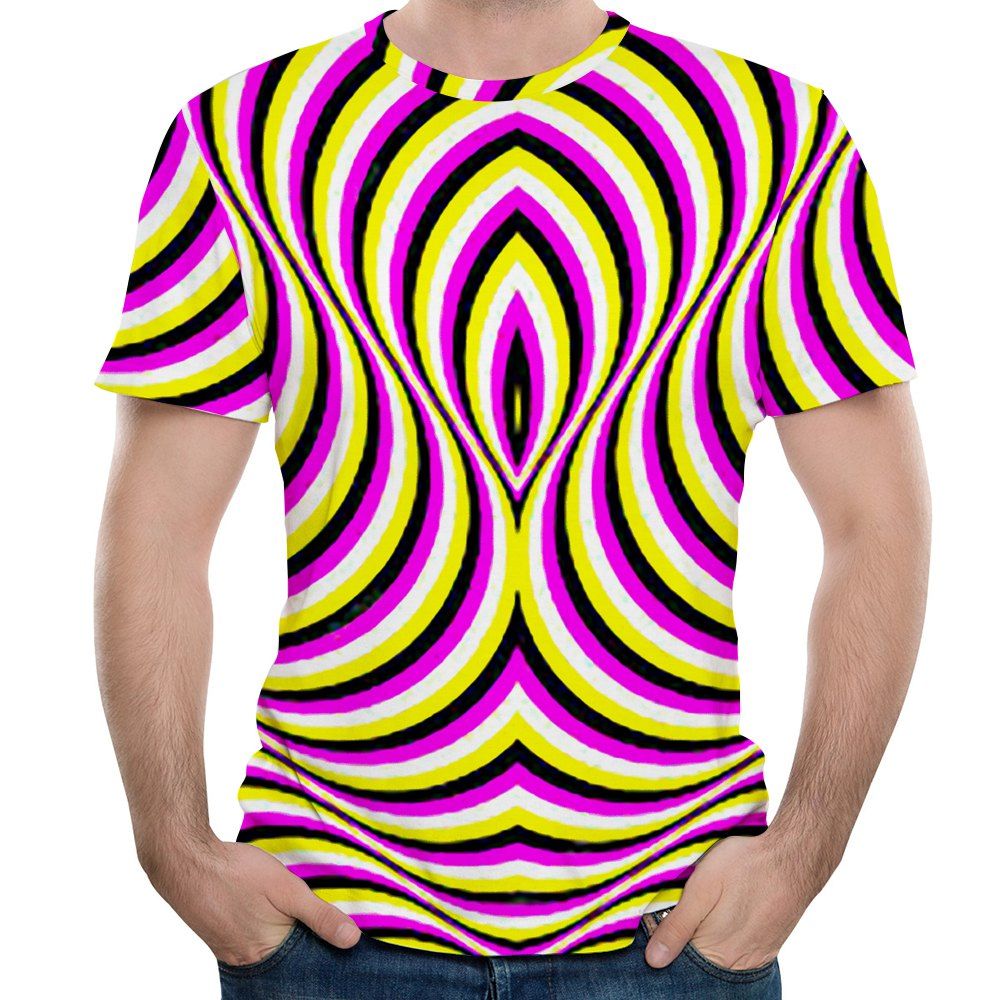 

3D Summer Zebra Stripe Print Mens Short Sleeve T-shirt, Multi