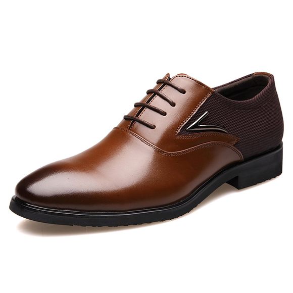 Le mâle charge des chaussures en cuir de fibre superbe chaussant la taille simple de chaussure à 48 verges - Brun EU 45