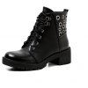 Bout rond cheville bottes cheville bottes pour femmes bottes de mode occasionnels de luxe - Noir Profond EU 36
