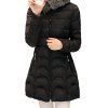 manteau de fourrure de renard en fausse fourrure de coton de mode de plein air d'hiver de mode de coton pour la femme - Noir 3XL