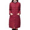 Manteau d'hiver de mode femmes col montant vers le bas de la parka légère vêtements de sport - Rouge Vineux 3XL